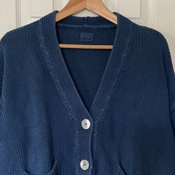 Babaa no16 cotton cardigan deep water dark Blue Women's Sweater - OS - Picture 4 of 15